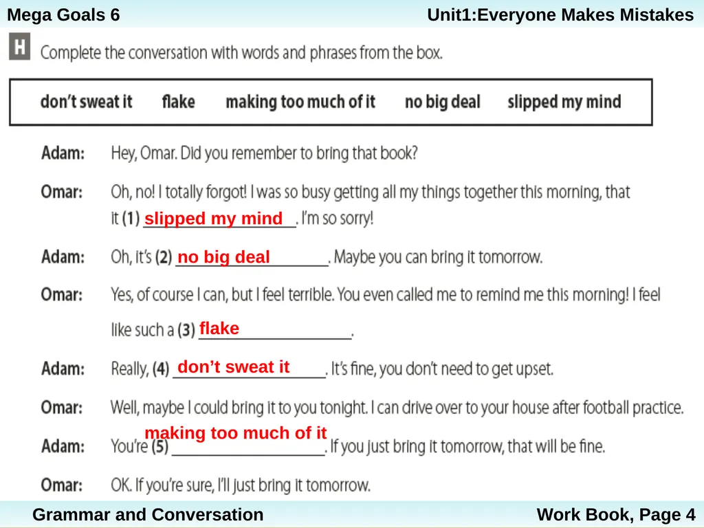 Unit 1: Everyone Makes Mistakes Part 2: Grammar - slide 24 of 25