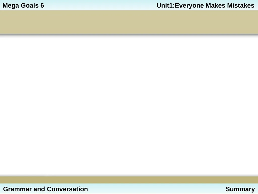 Unit 1: Everyone Makes Mistakes Part 2: Grammar - slide 25 of 25