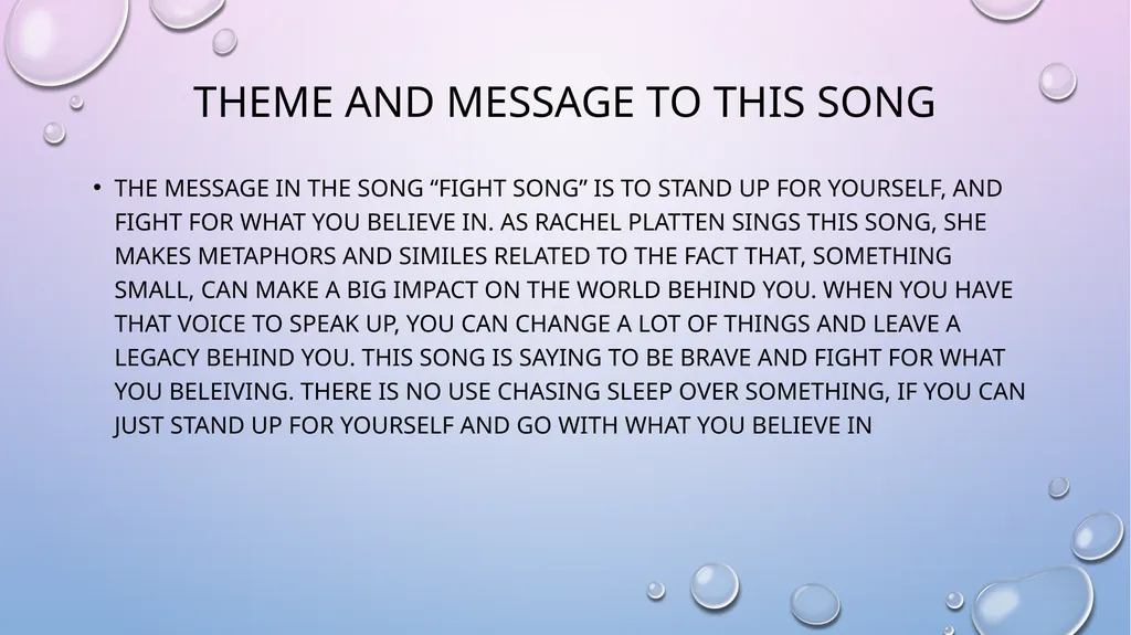Fight song Song By: Rachel Platten Presentation - slide 8 of 10
