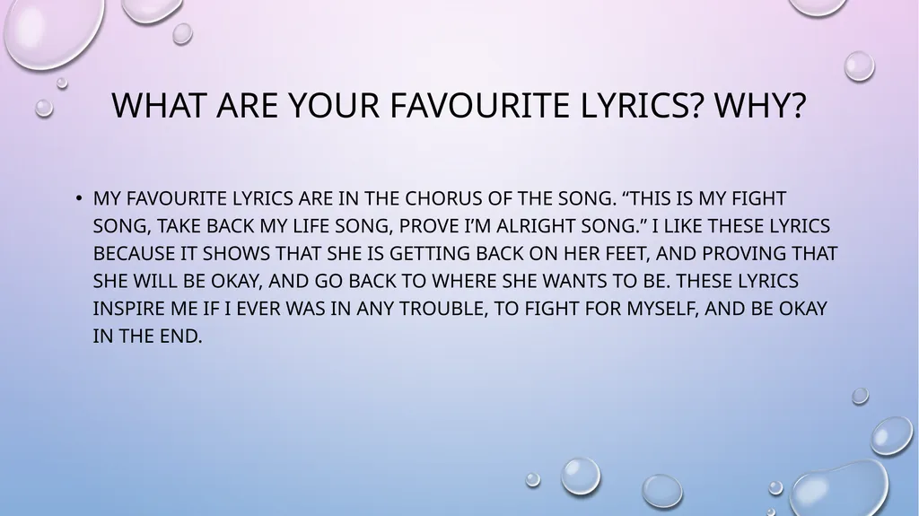 Fight song Song By: Rachel Platten Presentation - slide 4 of 10