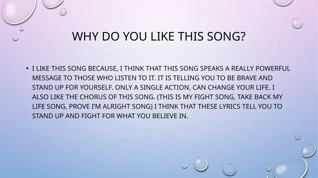 Fight song Song By: Rachel Platten Presentation - slide 7 of 10