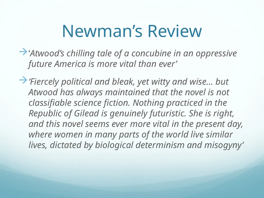 The Handmaid’s Tale Critical views and reviews - slide 21 of 21