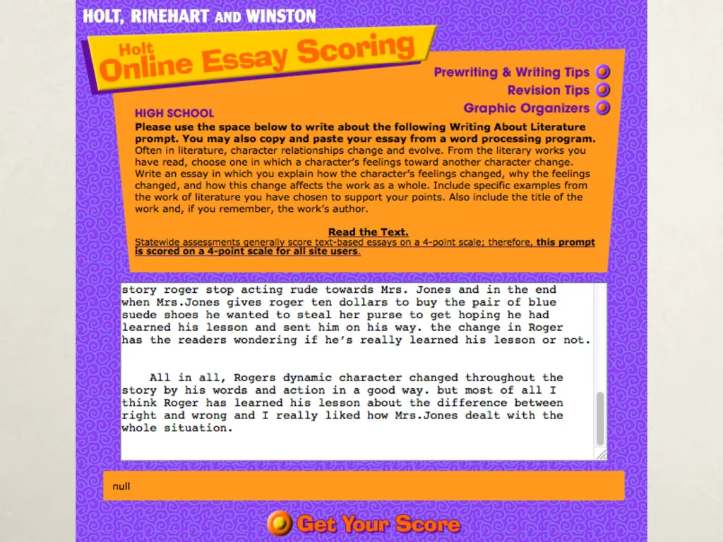 Artificial Intelligence To score writing? Really? - slide 6 of 13