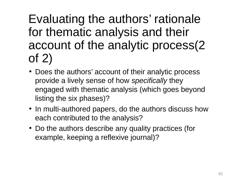 Thematic Analysis © Virginia Braun, Victoria - slide 51 of 57