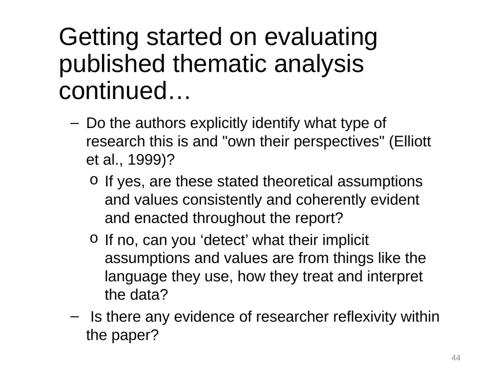 Thematic Analysis © Virginia Braun, Victoria - slide 44 of 57