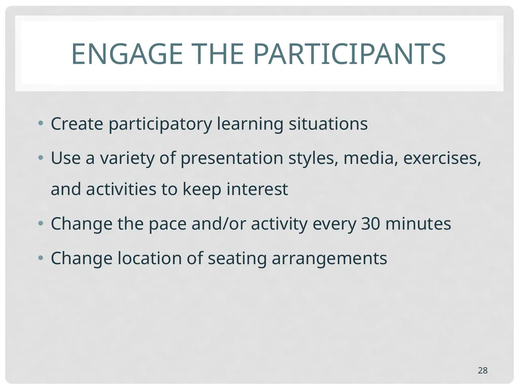 Training basics Overview of conducting effective - slide 28 of 39