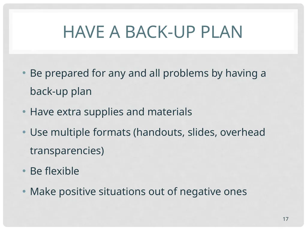 Training basics Overview of conducting effective - slide 17 of 39