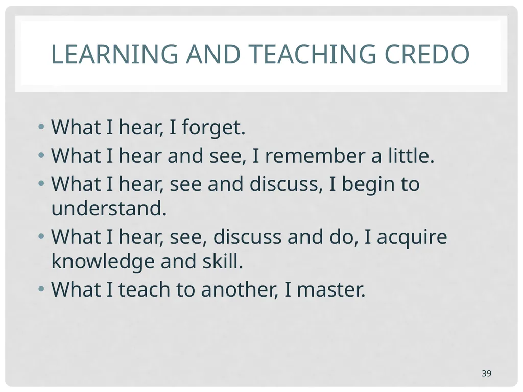 Training basics Overview of conducting effective - slide 39 of 39