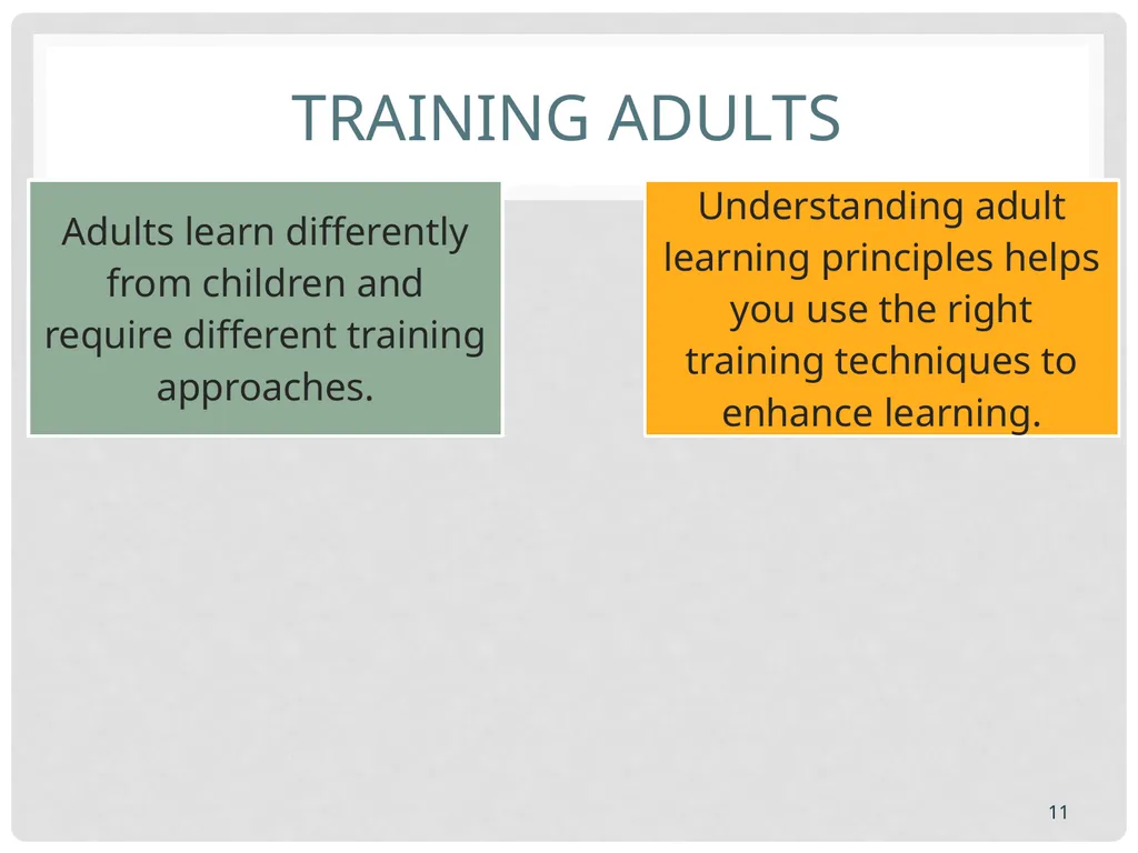 Training basics Overview of conducting effective - slide 11 of 39