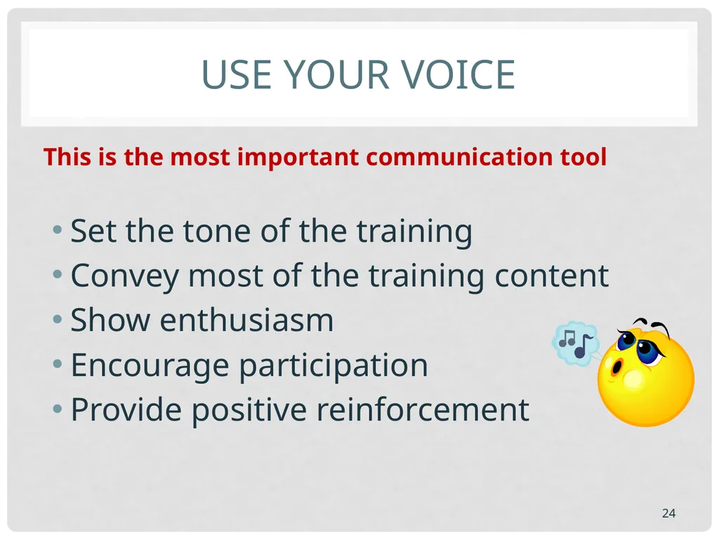 Training basics Overview of conducting effective - slide 24 of 39