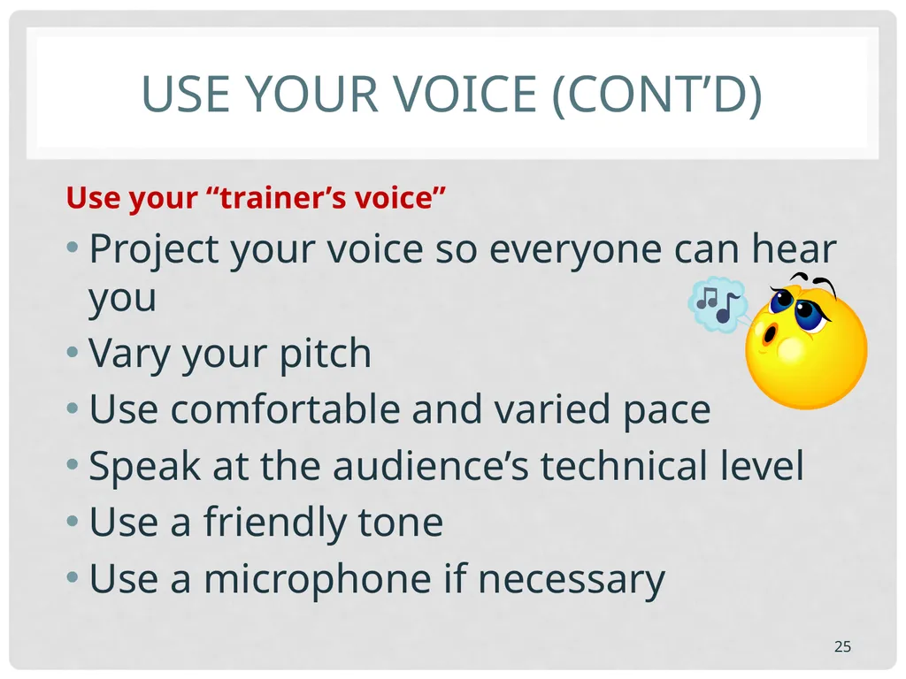 Training basics Overview of conducting effective - slide 25 of 39