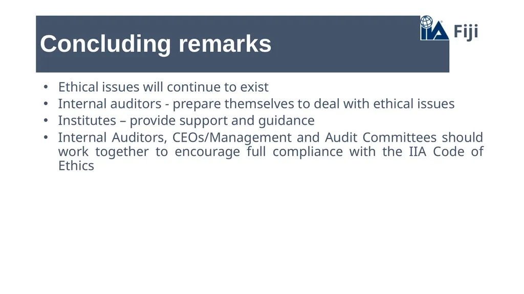 Emerging Ethical Issues facing the profession Ajay - slide 16 of 18