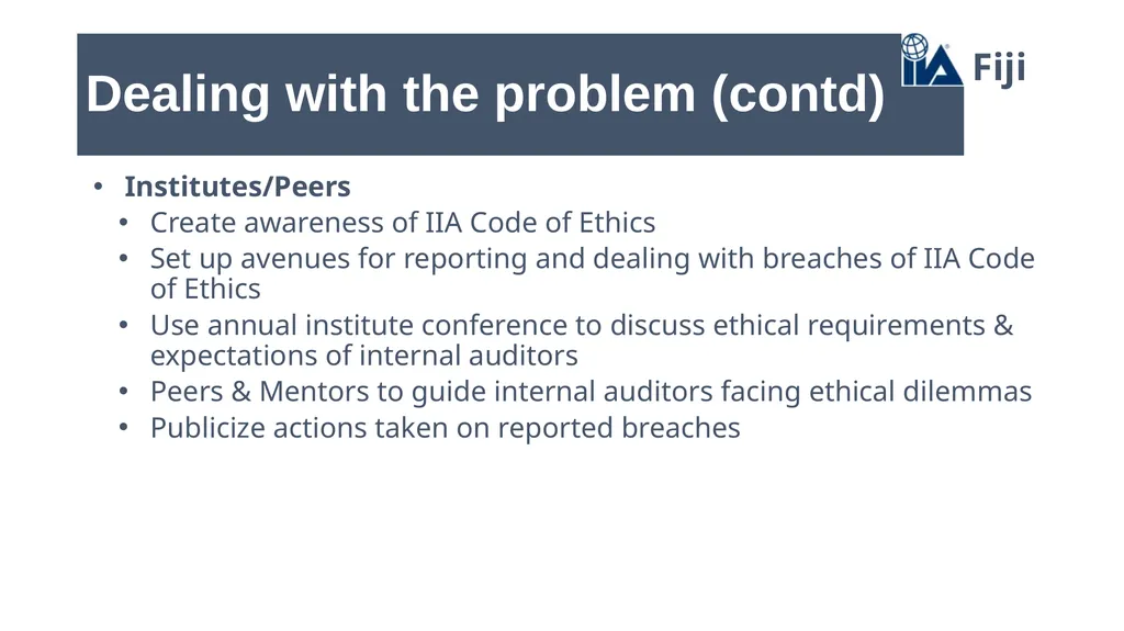 Emerging Ethical Issues facing the profession Ajay - slide 15 of 18
