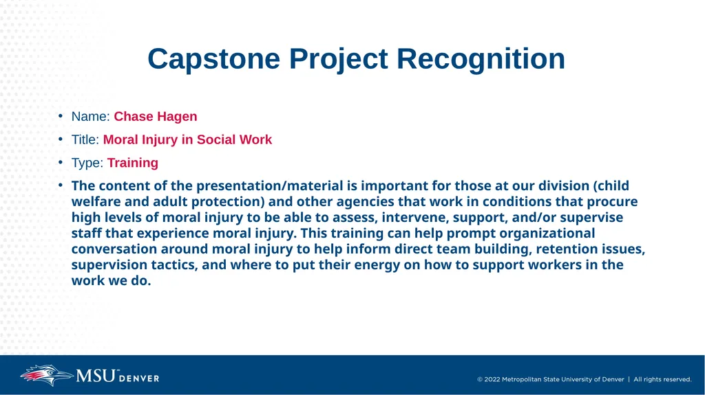Master of Social Work Pinning & Hooding Ceremony - slide 10 of 48