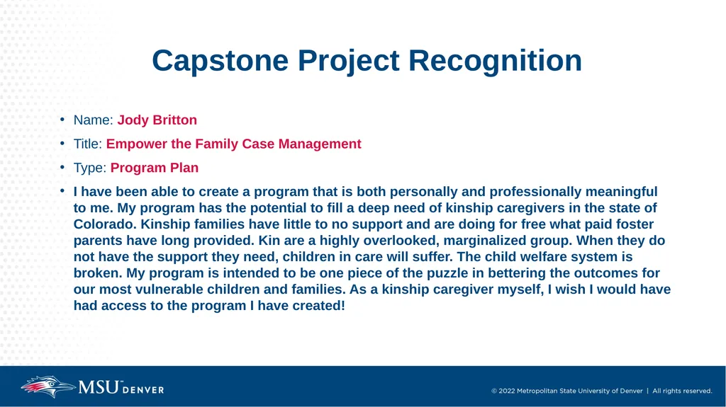 Master of Social Work Pinning & Hooding Ceremony - slide 18 of 48