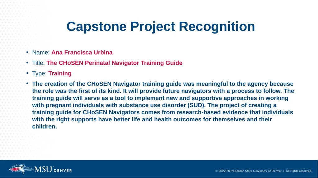 Master of Social Work Pinning & Hooding Ceremony - slide 30 of 48