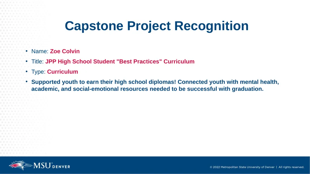 Master of Social Work Pinning & Hooding Ceremony - slide 39 of 48