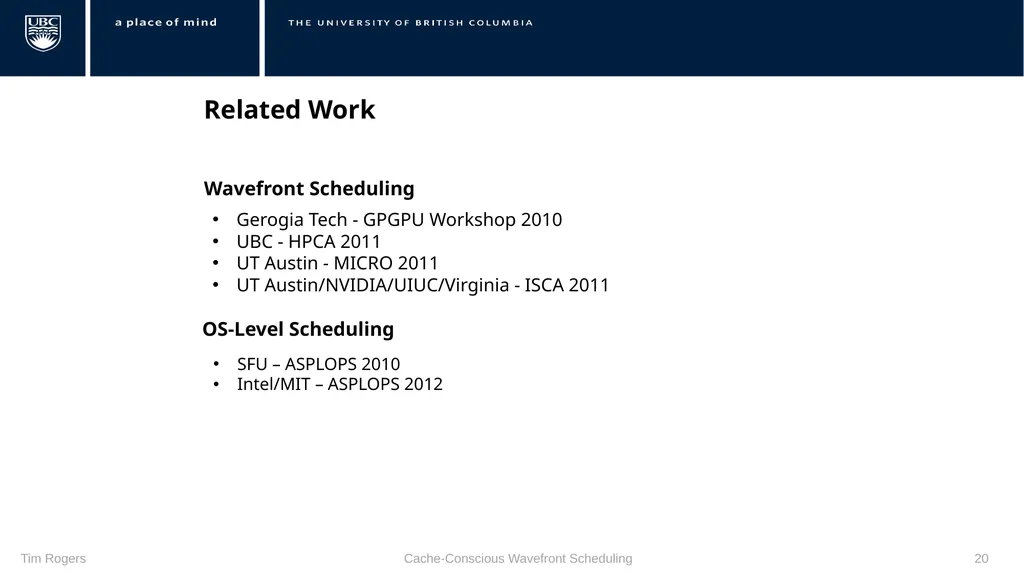 Warp Scheduling Basics Loose Round Robin (LRR) - slide 20 of 21