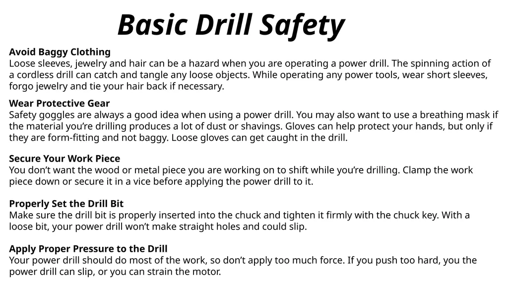 Drill Safety Power Drill Impact Driver Drill Press - slide 5 of 9