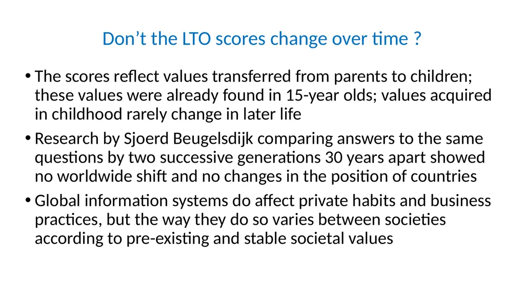 Long- versus Short-Term Orientation in 10 minutes - slide 8 of 8