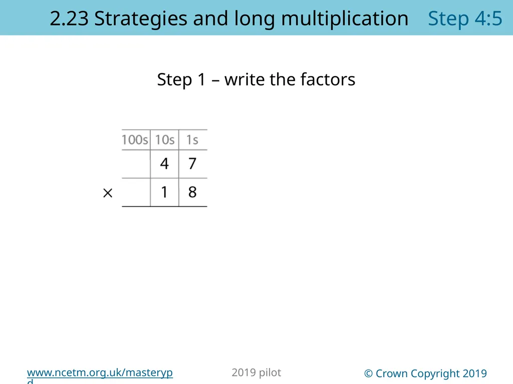 2.23 Multiplication strategies for larger numbers - slide 31 of 44