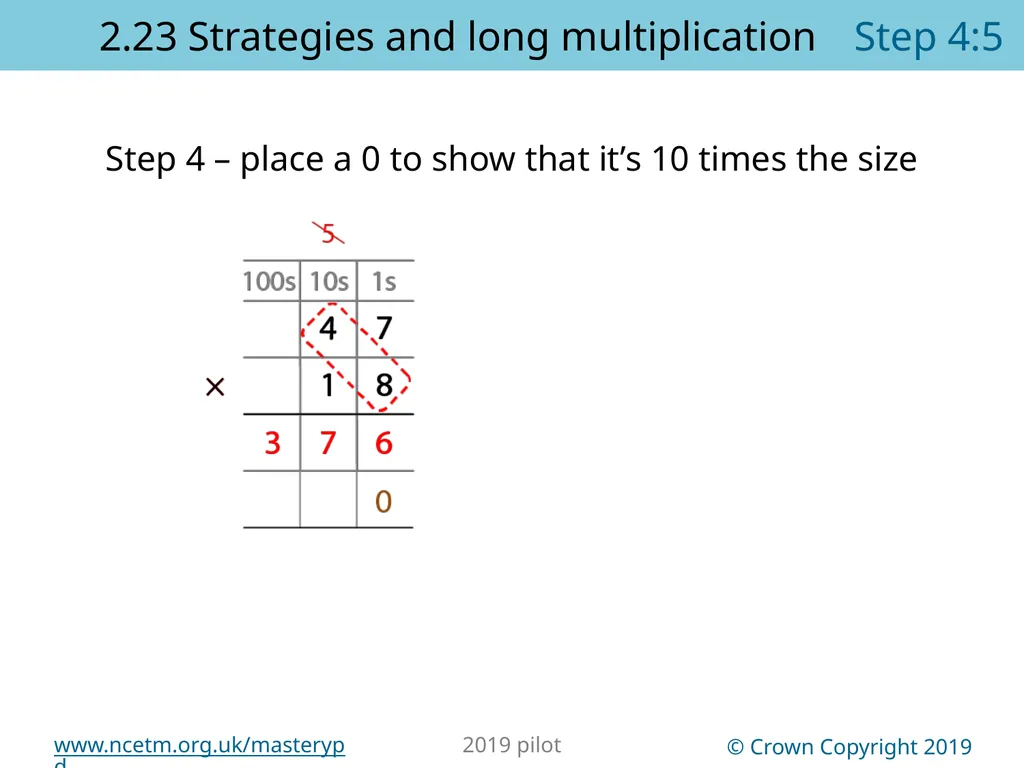 2.23 Multiplication strategies for larger numbers - slide 34 of 44