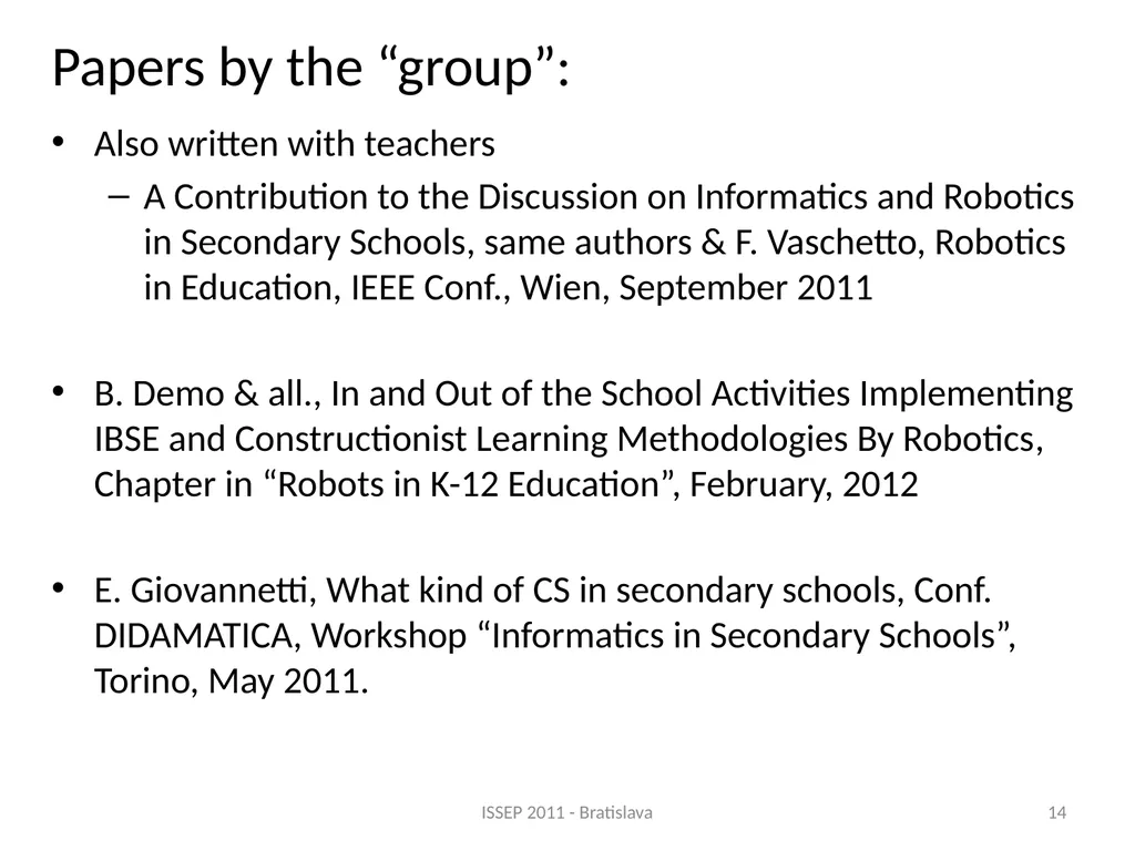 The Art of Programming in a Technical Institute - slide 14 of 16