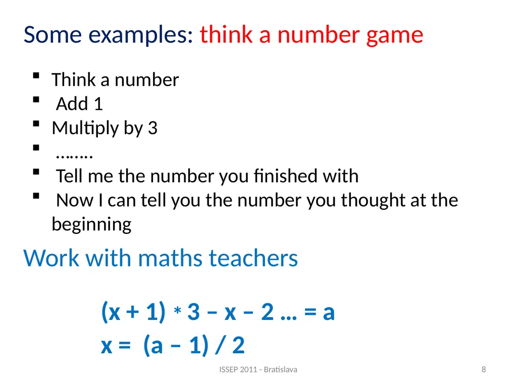 The Art of Programming in a Technical Institute - slide 8 of 16