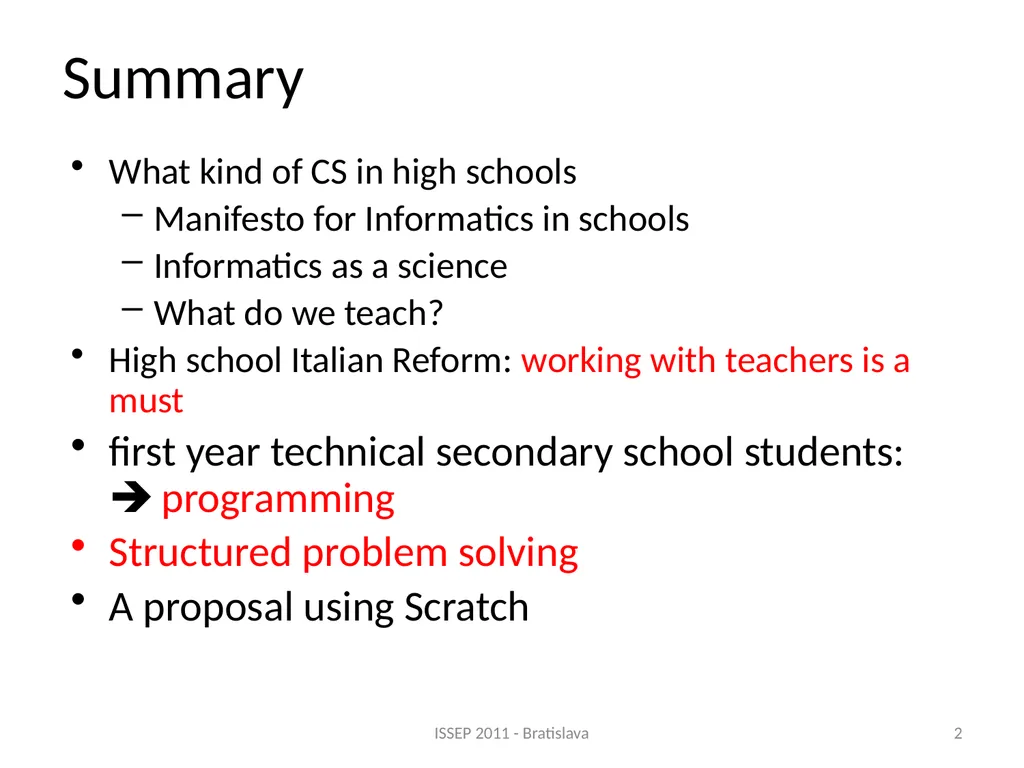 The Art of Programming in a Technical Institute - slide 2 of 16