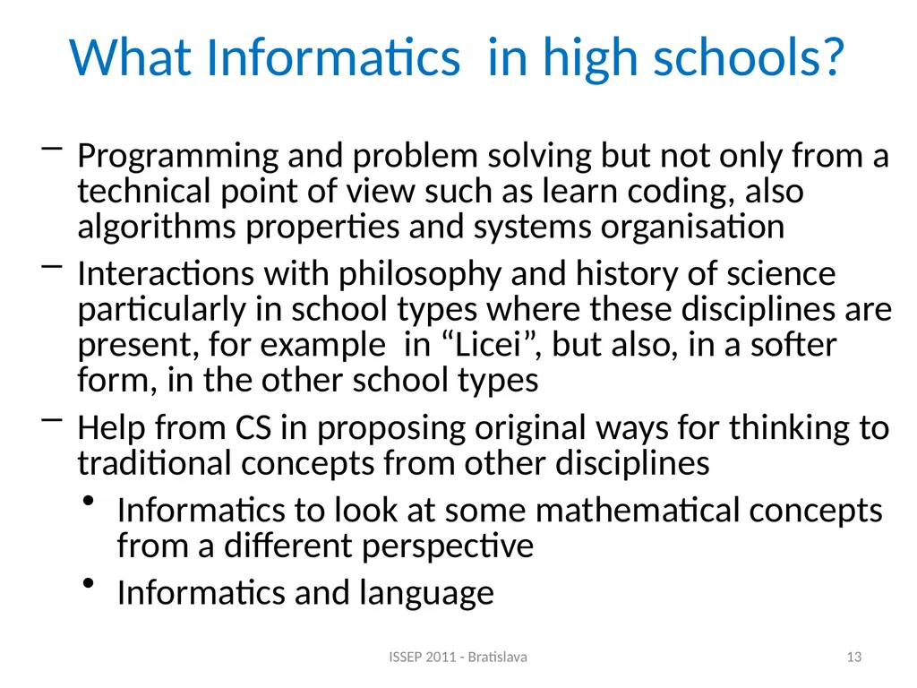 The Art of Programming in a Technical Institute - slide 13 of 16