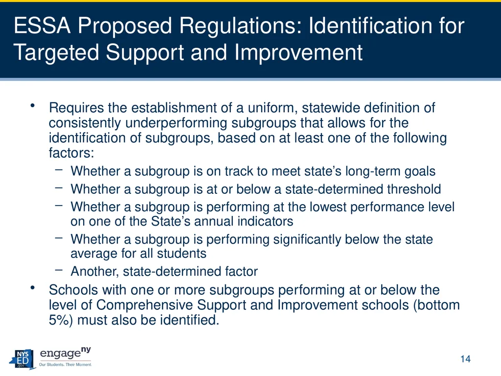 Every Student Succeeds Act (ESSA) Negotiated - slide 14 of 25