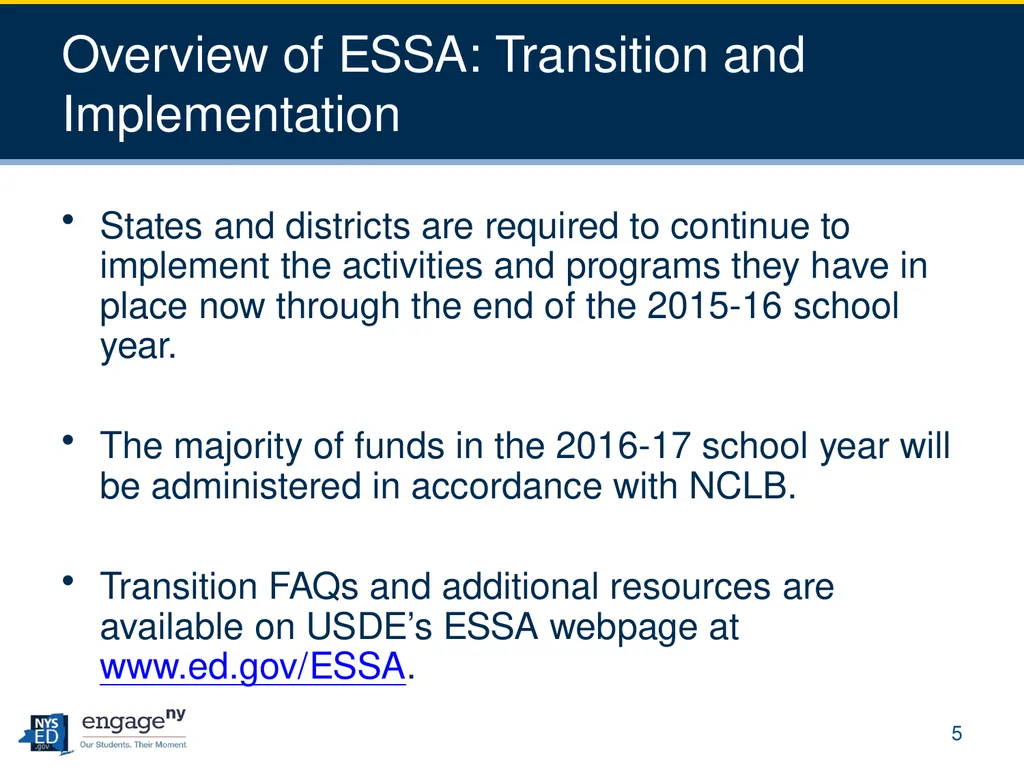 Every Student Succeeds Act (ESSA) Negotiated - slide 5 of 25
