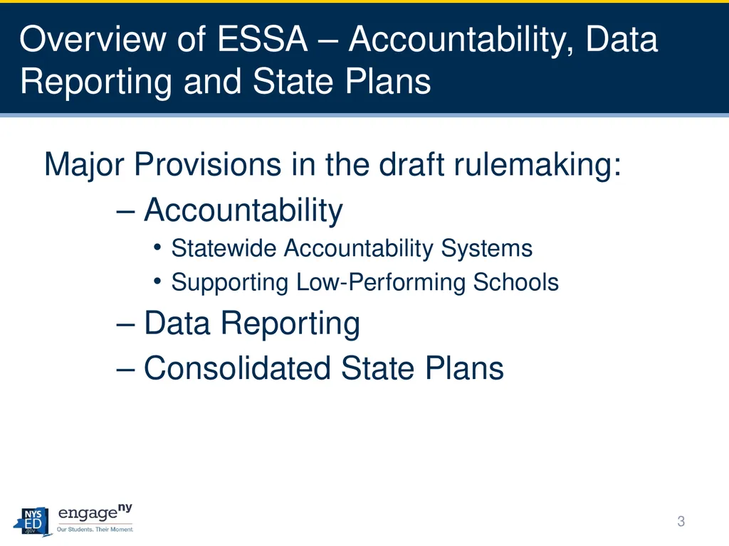 Every Student Succeeds Act (ESSA) Negotiated - slide 3 of 25