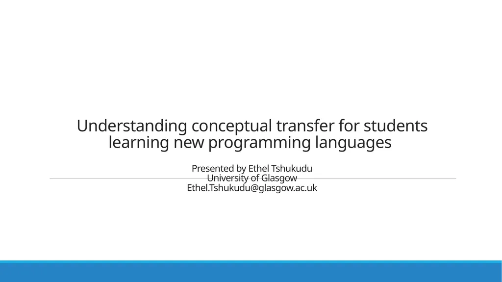 Understanding conceptual transfer for students - slide 1 of 18