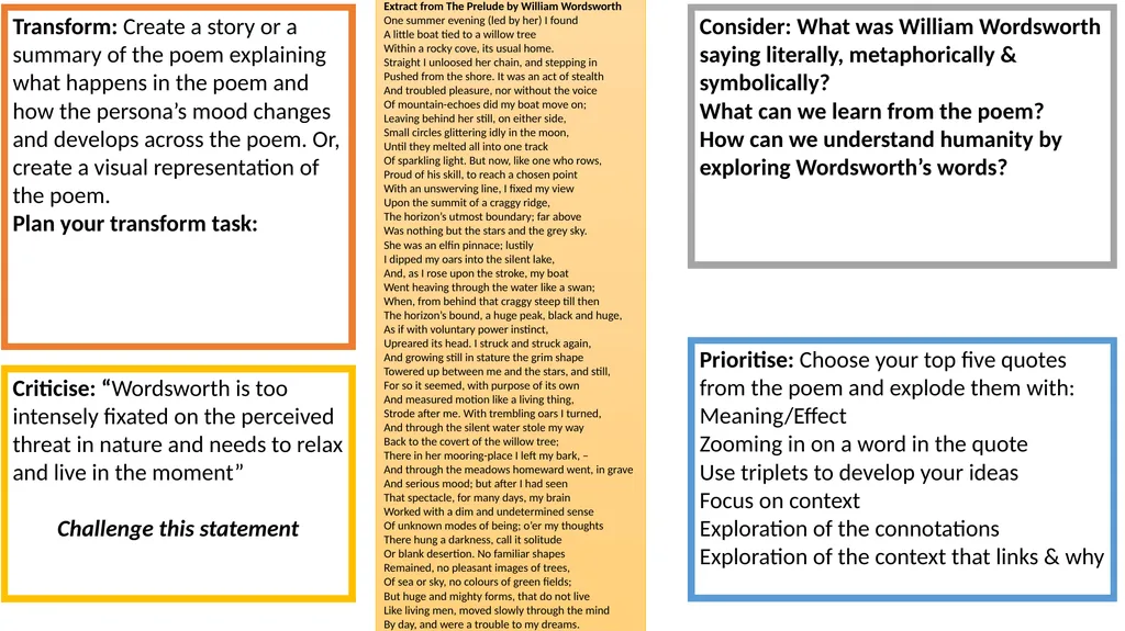 A comparison poem essay is 45 minutes and 30 marks - slide 6 of 19