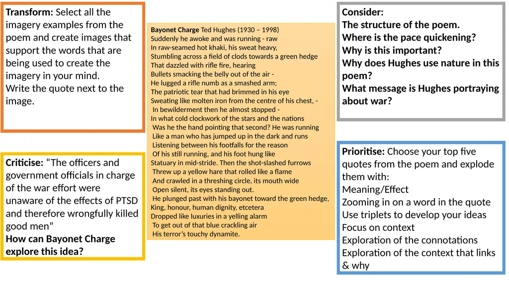 A comparison poem essay is 45 minutes and 30 marks - slide 11 of 19