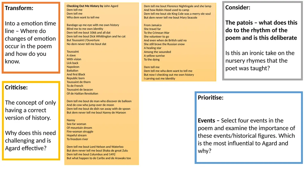 A comparison poem essay is 45 minutes and 30 marks - slide 18 of 19