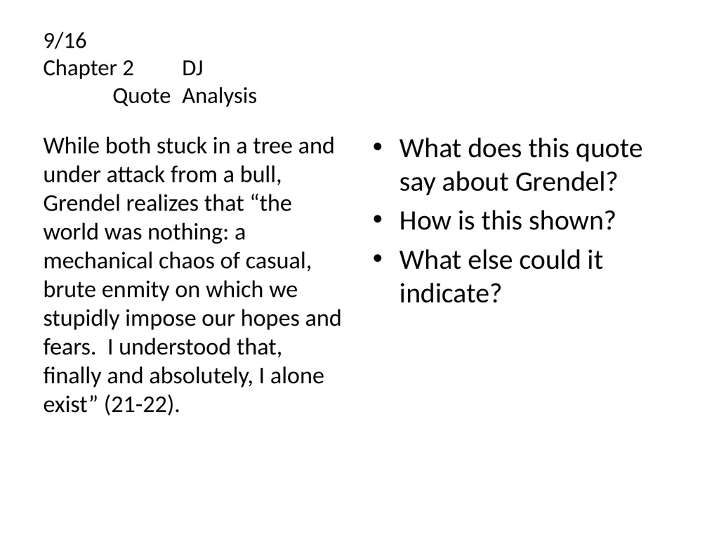Grendel by John Gardner Passages & Dialectical - slide 20 of 43