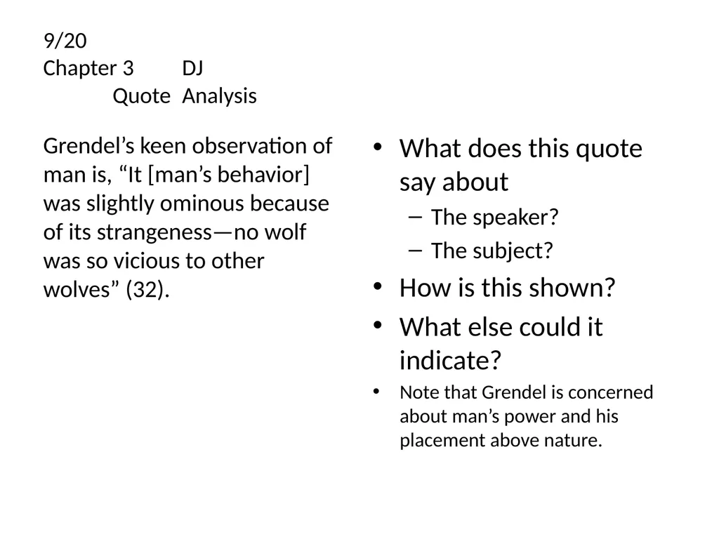 Grendel by John Gardner Passages & Dialectical - slide 24 of 43