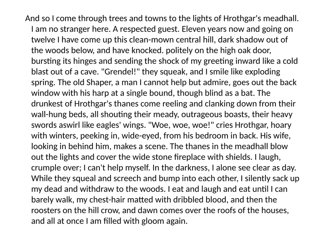 Grendel by John Gardner Passages & Dialectical - slide 14 of 43