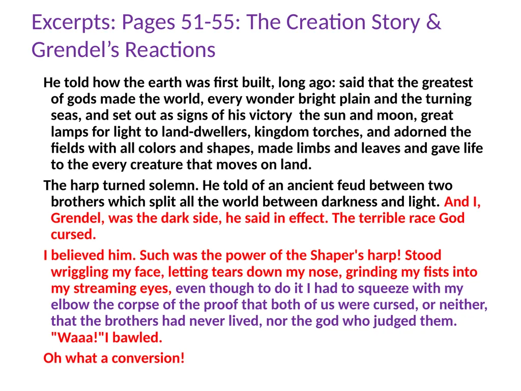 Grendel by John Gardner Passages & Dialectical - slide 42 of 43