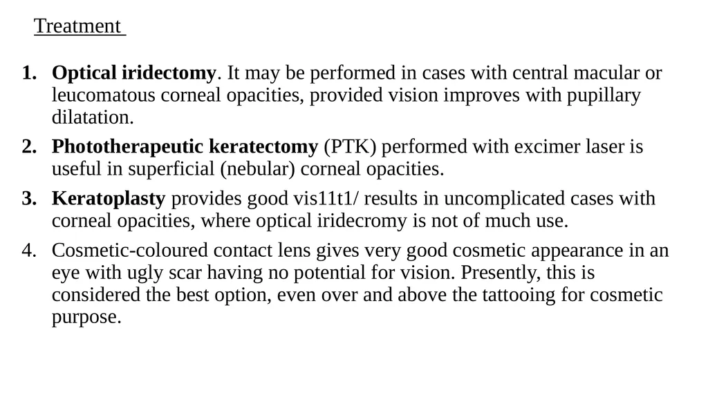 Corneal opacity Dr. Adeeb A Assistant professor - slide 18 of 19