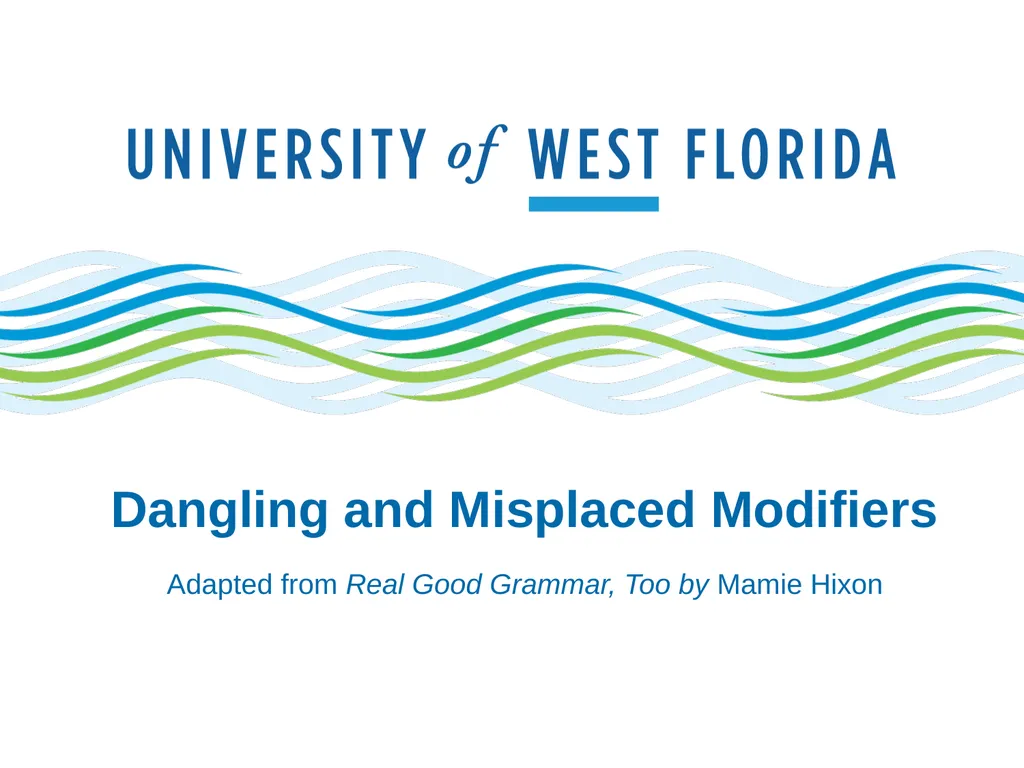 Adapted from Real Good Grammar, Too by Mamie Hixon - slide 1 of 10