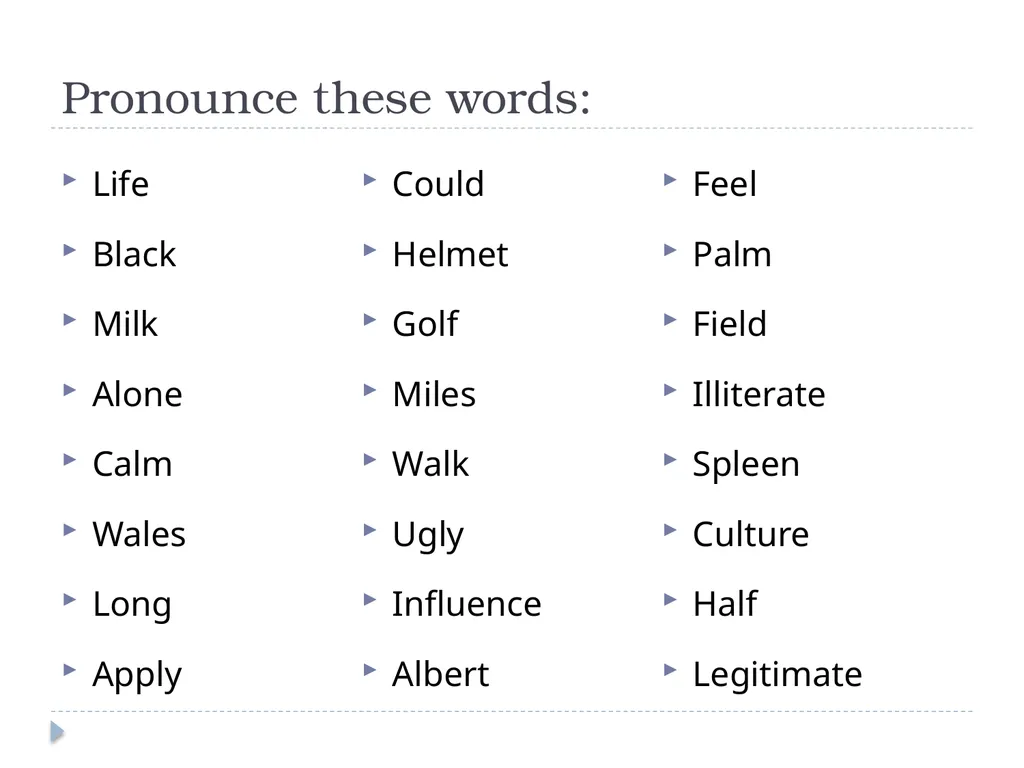 The Pronunciation of /l/ Gerber Luca ET’S TALK - slide 2 of 12