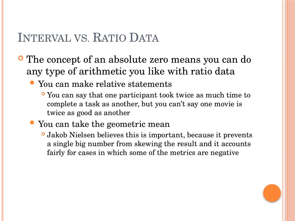 Evaluating Usability Data & Analysis Types of Data - slide 12 of 31