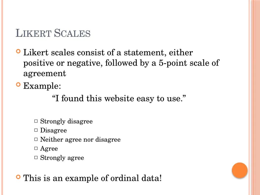 Evaluating Usability Data & Analysis Types of Data - slide 26 of 31