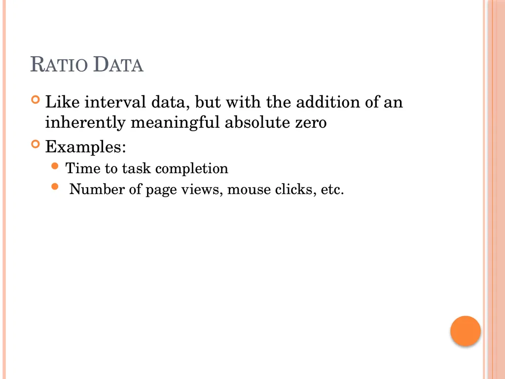 Evaluating Usability Data & Analysis Types of Data - slide 11 of 31