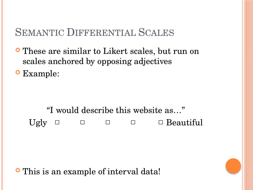 Evaluating Usability Data & Analysis Types of Data - slide 27 of 31