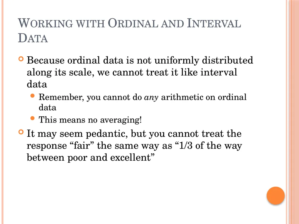 Evaluating Usability Data & Analysis Types of Data - slide 10 of 31