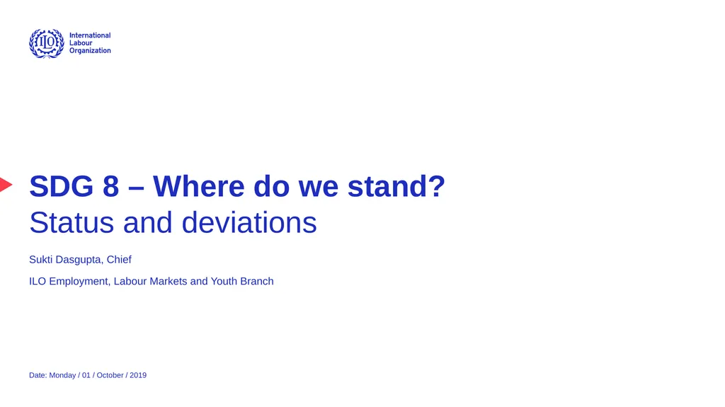 SDG 8 – Where do we stand? Status and deviations - slide 1 of 12